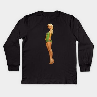 Marylin Monroe - Pin Up Kids Long Sleeve T-Shirt